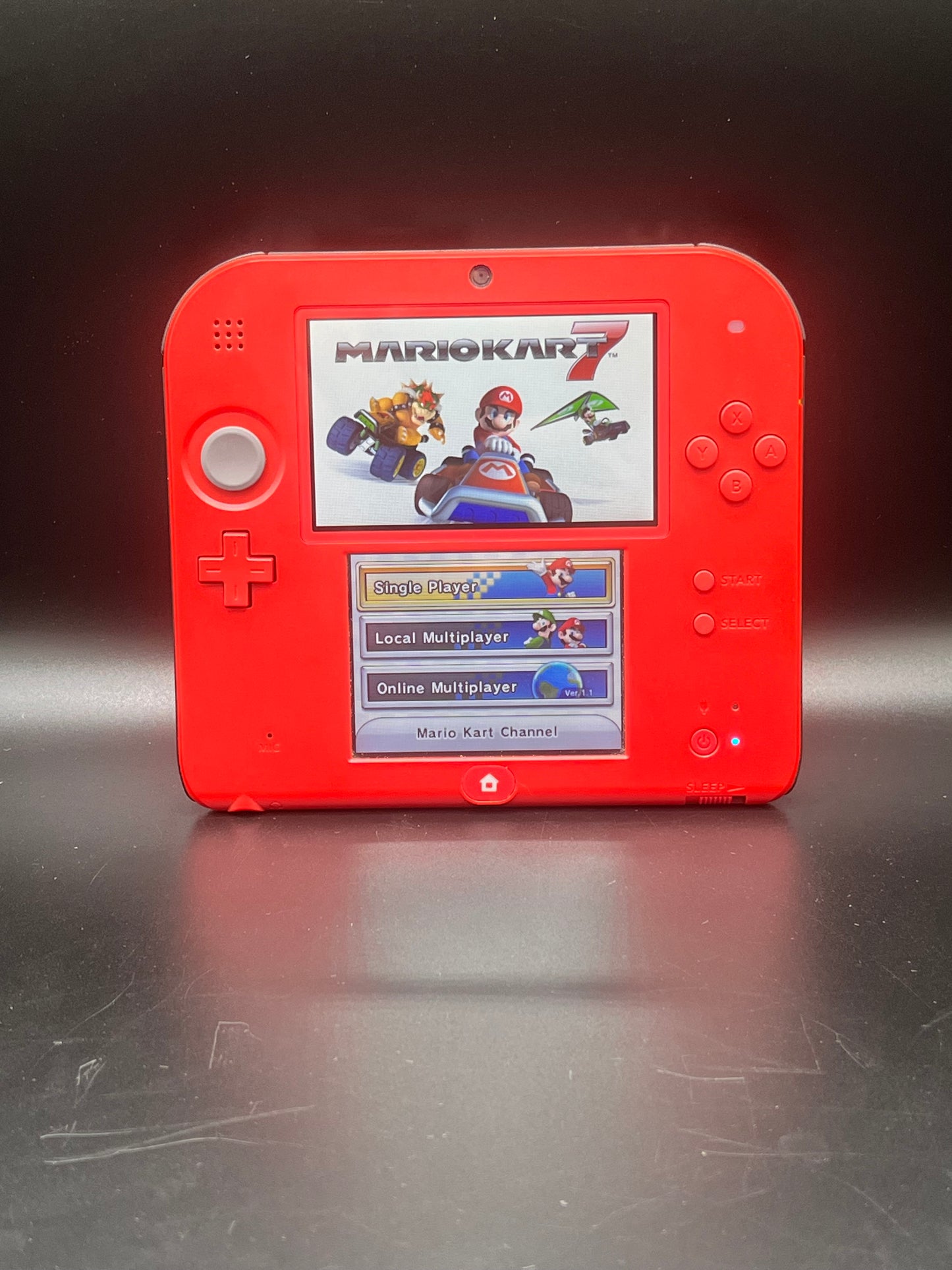 Nintendo 2DS crimson red Mario kart 7 Edition Console