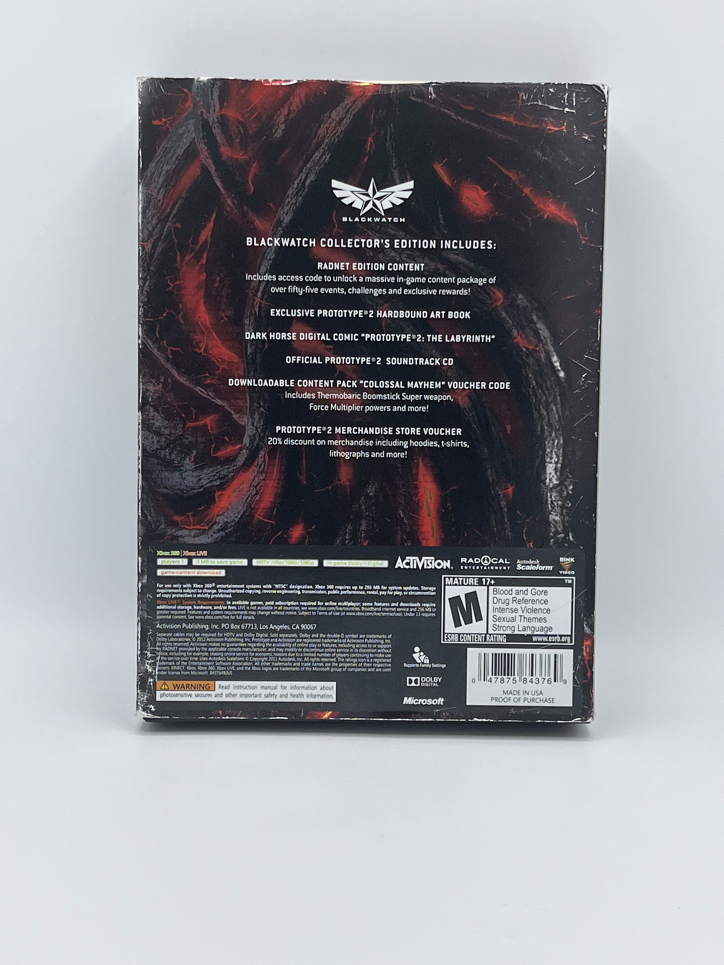 Prototype 2 (Blackwatch Collector's Edition) (Xbox 360)